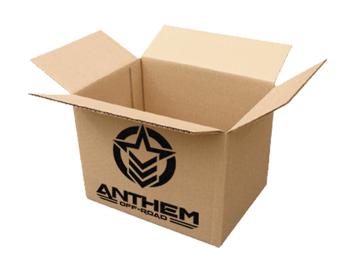 packing box with Anthem Off-Road logo