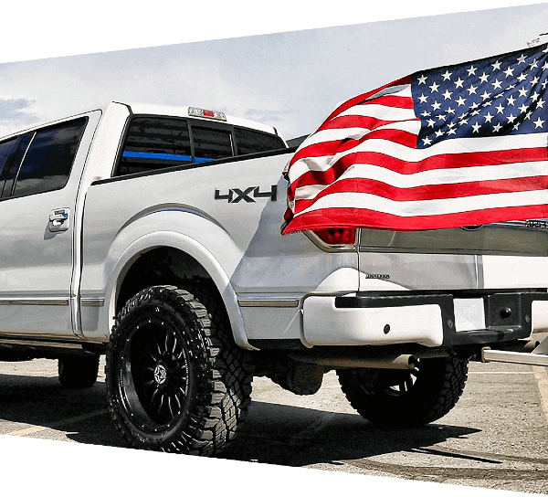Anthem Off-Road Spring American Flag White Truck NQARP Banner