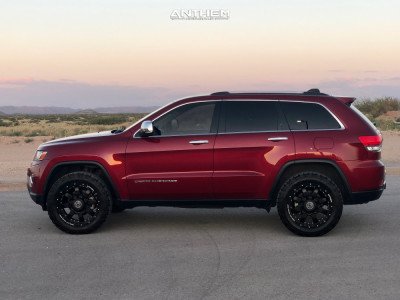 1 2014 Grand Cherokee Jeep Limited Rough Country Suspension Lift 25in Anthem Off Road Commander Matte Black