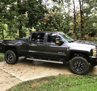 2015 Chevrolet Silverado 2500 HD - 20x10 -24mm - Anthem Off-Road Gunner - Stock Suspension - 33" x 11.5"