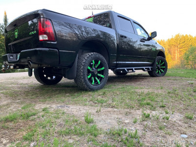 2015 Ram 1500 - 20x9 18mm - Anthem Off-Road Defender - Suspension Lift 3" - 33" x 12.5"