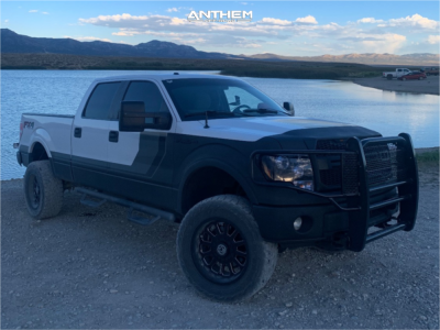 2014 Ford F-150 - 20x10 -24mm - Anthem Off-Road Intimidator - Leveling Kit & Body Lift - 35" x 12.5"