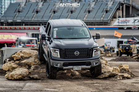 1 2017 Titan Nissan Rough Country Suspension Lift 6in Anthem Off Road Gunner Matte Black