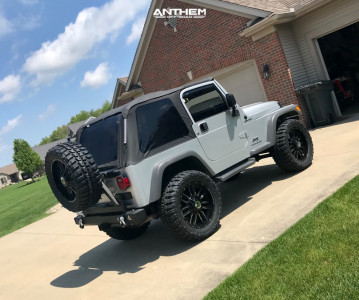 1 2005 Wrangler Jeep Sport Rough Country Suspension Lift 25in Anthem Off Road Equalizer Black
