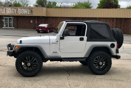 1 2005 Wrangler Jeep Sport Rough Country Suspension Lift 25in Anthem Off Road Equalizer Black