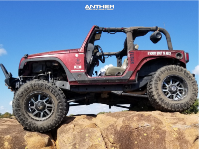 1 2008 Wrangler Jeep X Custom Suspension Lift 85in Anthem Off Road Gunner Machined Black