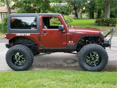 1 2008 Wrangler Jeep X Custom Suspension Lift 85in Anthem Off Road Gunner Machined Black