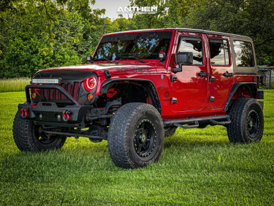 1 2011 Wrangler Jeep Unlimited Sport Rock Krawler Suspension Lift 25in Anthem Off Road Rogue Matte Black