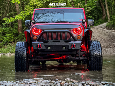 1 2011 Wrangler Jeep Unlimited Sport Rock Krawler Suspension Lift 25in Anthem Off Road Rogue Matte Black