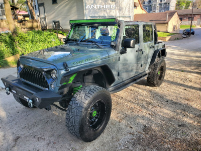 2015 Jeep Wrangler - 18x9 0mm - Anthem Off-Road Commander - Suspension Lift 3" - 37" x 13.5"