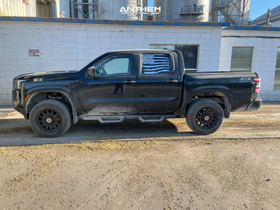 1 2022 Frontier Nissan Rough Country Suspension Lift 25in Anthem Off Road Liberty Satin Black