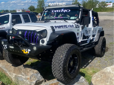 1 2012 Wrangler Jeep Sport Rough Country Suspension Lift 25in Anthem Off Road Commander Gloss Black