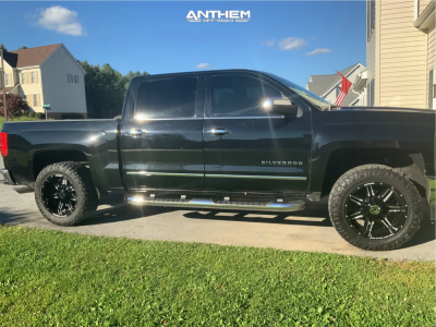 1 2014 Silverado 1500 Chevrolet Ltz Rough Country Leveling Kit Anthem Off Road Equalizer Black Milled