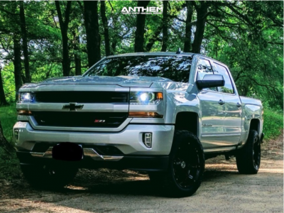 2016 Chevrolet Silverado 1500 - 20x10 -24mm - Anthem Off-Road Defender - Leveling Kit & Body Lift - 285/55R20
