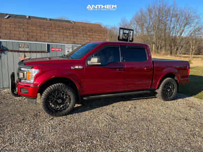 1 2018 F 150 Ford Xlt Rough Country Leveling Kit Anthem Off Road Avenger Black Milled