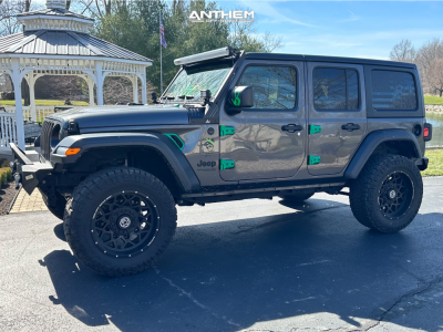 1 2020 Wrangler Jeep Unlimited Sport Rough Country Suspension Lift 25in Anthem Off Road Avenger Black