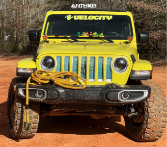 1 2022 Wrangler Jeep Unlimited Sahara Rough Country Suspension Lift 35in Anthem Off Road Avenger Black Milled