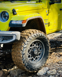 1 2022 Wrangler Jeep Unlimited Sahara Rough Country Suspension Lift 35in Anthem Off Road Avenger Black Milled