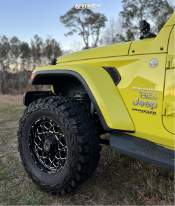 1 2022 Wrangler Jeep Unlimited Sahara Rough Country Suspension Lift 35in Anthem Off Road Avenger Black Milled