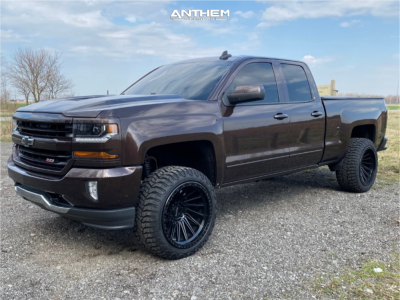 1 2016 Silverado 1500 Chevrolet Lt Rough Country Suspension Lift 35in Anthem Off Road Turbine Gloss Black