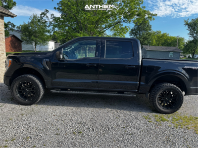 1 2022 F 150 Ford Xlt Rough Country Leveling Kit Anthem Off Road Talon Black Milled