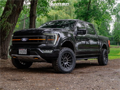 1 2022 F 150 Ford Tremor Rough Country Suspension Lift 25in Anthem Off Road Raider Black Machined