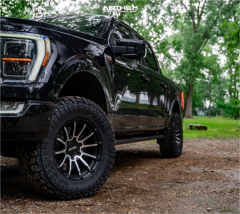 1 2022 F 150 Ford Tremor Rough Country Suspension Lift 25in Anthem Off Road Raider Black Machined