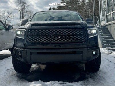 1 2014 Tundra Toyota Sr5 Rough Country Suspension Lift 3in Anthem Off Road Rogue Black Milled