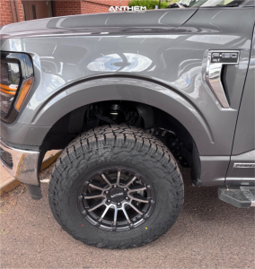 1 2024 F 150 Ford Xlt Rough Country Leveling Kit Anthem Off Road Raider Gunmetal Machined