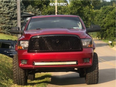 2012 Ram 1500 - 20x12 -44mm - Anthem Off-Road Defender - Leveling Kit & Body Lift - 35" x 12.5"