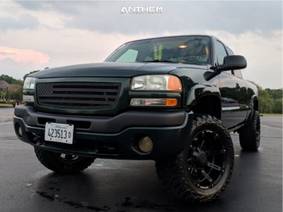 1 2003 Sierra 2500 Gmc Rough Country Body Lift 3in Anthem A712 Defender Matte Black