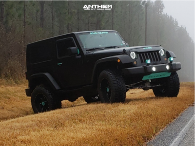 1 2008 Wrangler Jeep Rough Country Suspension Lift 35in Anthem Gunner Matte Black