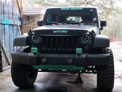 1 2008 Wrangler Jeep Rough Country Suspension Lift 35in Anthem Gunner Matte Black