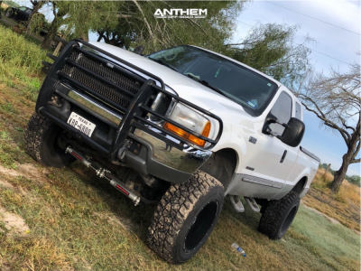 1 1999 F 250 Super Duty Ford Rough Country Suspension Lift 6in Anthem Equalizer Black Machined