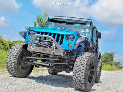 2015 Jeep Wrangler JK - 20x10 -24mm - Anthem Off-Road Defender - Suspension Lift 4.5" - 37" x 12.5"