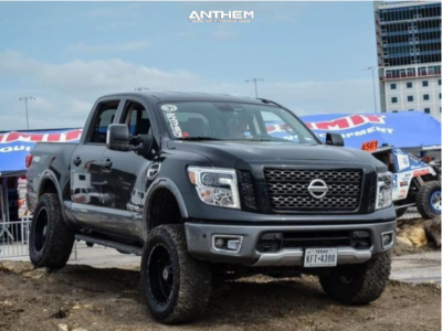 1 2017 Titan Nissan Rough Country Suspension Lift 6in Anthem Gunner Matte Black