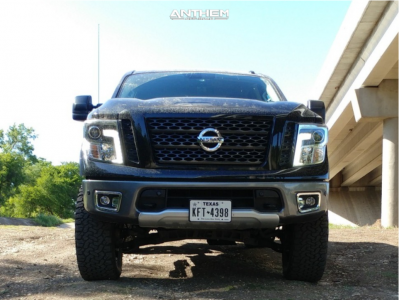 1 2017 Titan Nissan Rough Country Suspension Lift 6in Anthem Gunner Matte Black