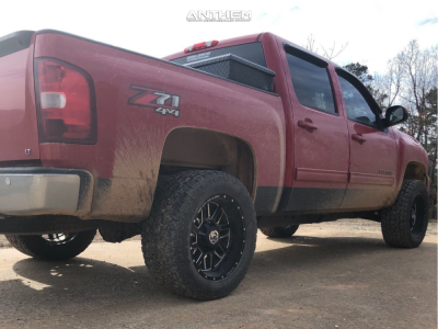 1 2011 Silverado 1500 Chevrolet Rough Country Leveling Kit Body Lift Anthem Gunner Black Milled