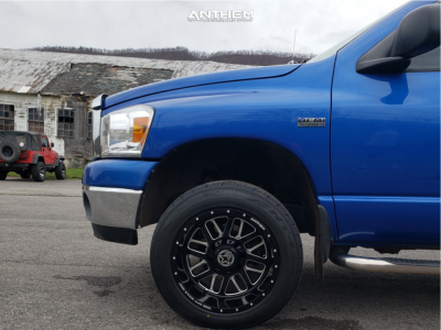 1 2007 Ram 1500 Dodge Rough Country Leveling Kit Anthem Gunner Black Milled