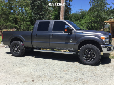 1 2015 F 250 Super Duty Ford Rough Country Suspension Lift 25in Anthem Commander Black Milled