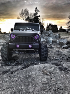 1 2011 Wrangler Jeep Rough Country Suspension Lift 4in Anthem Instigator Matte Black