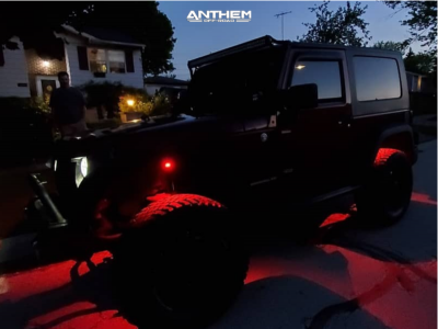 1 2008 Wrangler Jeep Rough Country Suspension Lift 25in Anthem Commander Matte Black