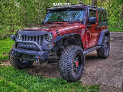 1 2008 Wrangler Jeep Rough Country Suspension Lift 25in Anthem Commander Matte Black