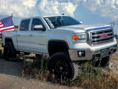 1 2014 Sierra 1500 Gmc Mcgaughys Suspension Lift 9in Anthem Gunner Machined Black