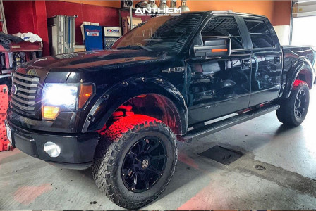 1 2011 F 150 Ford Rough Country Suspension Lift 6in Anthem A712 Defender Black