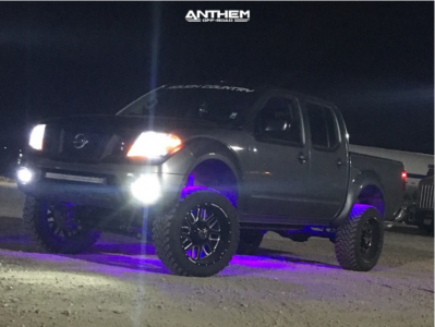 1 2016 Frontier Nissan Rough Country Suspension Lift 6in Anthem Gunner Machined Black