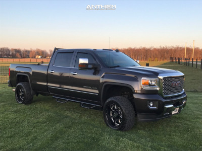 1 2015 Sierra 3500 Hd Gmc Stock Air Suspension Anthem Commander Machined Black