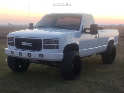 2000 GMC K3500 - 22x14 -76mm - Anthem Off-Road Instigator - Stock Suspension - 33" x 12.5"