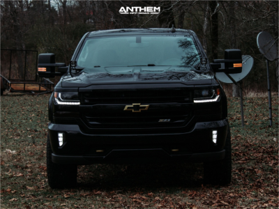 1 2017 Silverado 1500 Chevrolet Rough Country Suspension Lift 25in Anthem A712 Defender Black