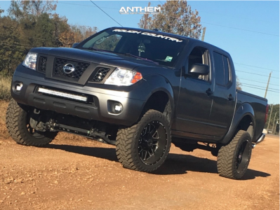 1 2016 Frontier Nissan Rough Country Suspension Lift 6in Anthem Gunner Machined Black